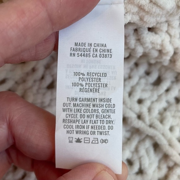 Aerie Cream Cable Car Quarter Zip Oversized Soft Knit Chenille Sweater - Picture 12 of 13